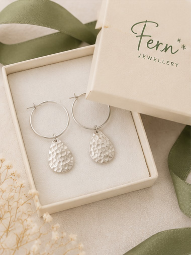Hammered Teardrop Earrings
