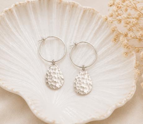 Hammered Teardrop Earrings