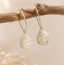 Hammered Teardrop Earrings