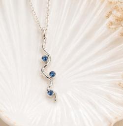 Silver Wave Pendant Necklace