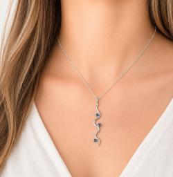 Silver Wave Pendant Necklace