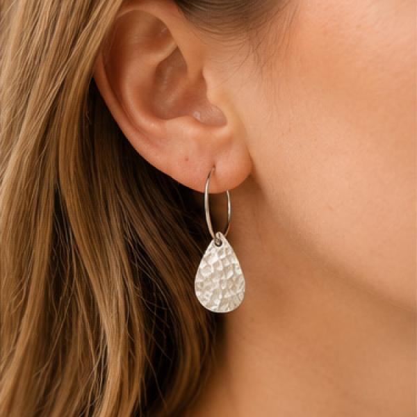 Hammered Teardrop Earrings